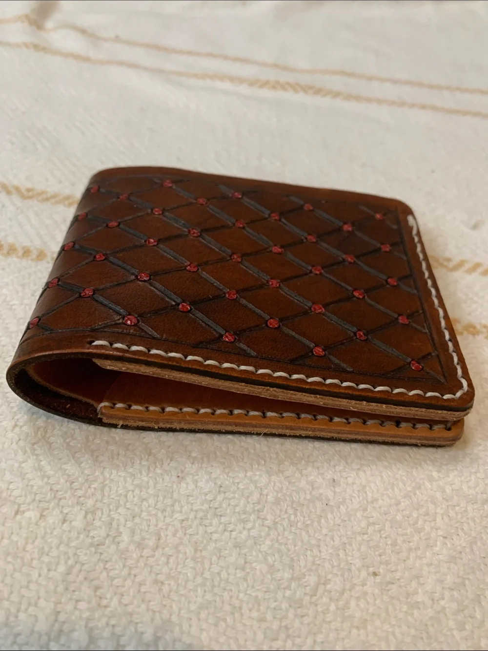 Stitched Leather Bi-fold Wallet